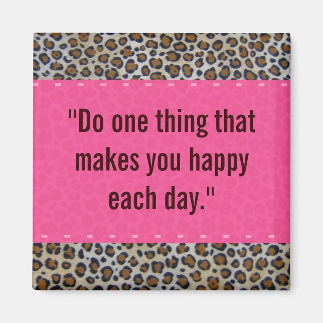 Rosa & Leopard Skriv ut Magnet (Framsidan)