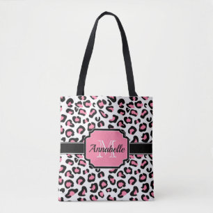 Rosa Leopard Skriv ut Tygkasse