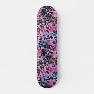 Rosa Leopard Spot Skin Skriv ut Skateboard