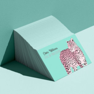 Rosa Leopard Visitkort