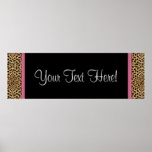 Rosa leopardbarndopsbanner poster