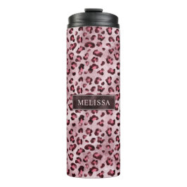 Rosa leoparddjurtryck med falsk folie och namn