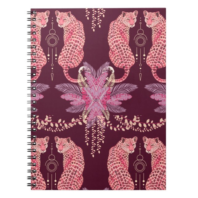 Rosa leoparder i Dschungelanteckningsbok/Journal Anteckningsbok (Framsidan)