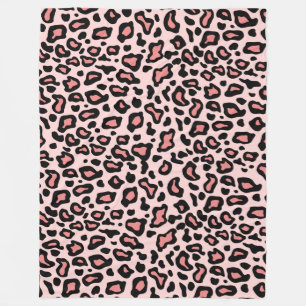 Rosa leopardfilt flanellfilt present fleecefilt