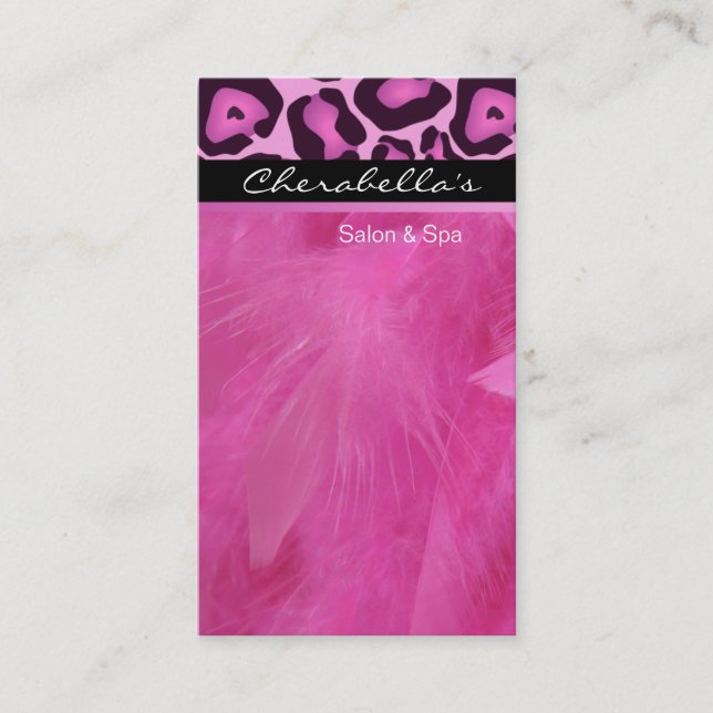 Rosa Leopardsalong & Spamassagevisitkort Visitkort (Framsida)