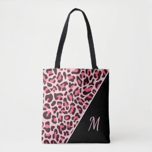 Rosa leopardtryck handväsk Gepard Monogram väskor