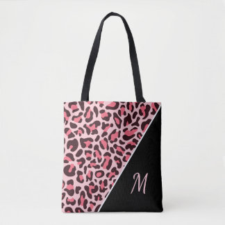 Rosa leopardtryck handväsk Gepard Monogram väskor