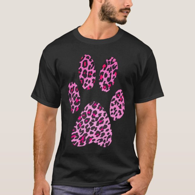 Rosa leopardtryck klor katt gepard jaguar sport t shirt (Framsida)