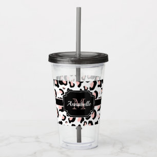 Rosa Leopardtryck Take Away Mugg