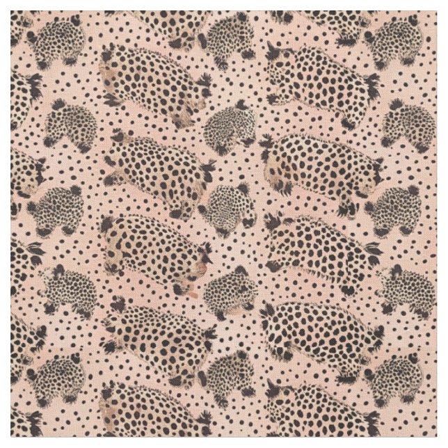 Rosa leopardtrycksmönster – Chic djurdesign Tyg (Närbild)