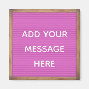 Rosa Letterboard i Ram Anpassningsbar Message Magnet
