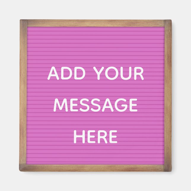 Rosa Letterboard i Ram Anpassningsbar Message Magnet (Framsidan)