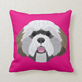 Rosa Lhasa Apso Kudde