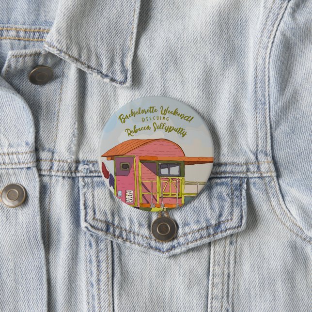 Rosa Lifeguard Vibes Bachelorette Helg Knapp (In Situ)