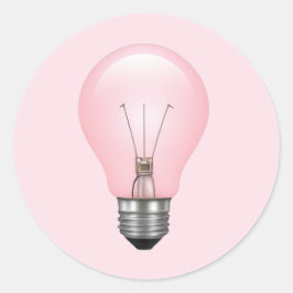 Rosa Light Bulb Emoji Runt Klistermärke