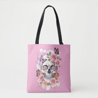 Rosa Light Legacy - Gothic Skull & Ro Tote Bag Tygkasse