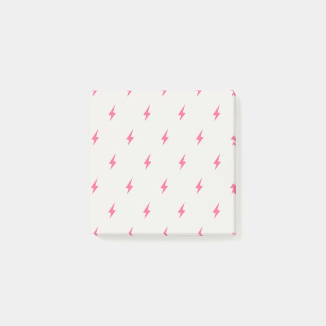 Rosa Lightning Snyggt Tillbaka till School Station Post-it Block (Framsida)