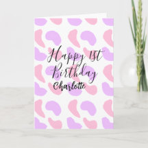 Rosa lila abstrakt former lycklig 1:a födelsedag t