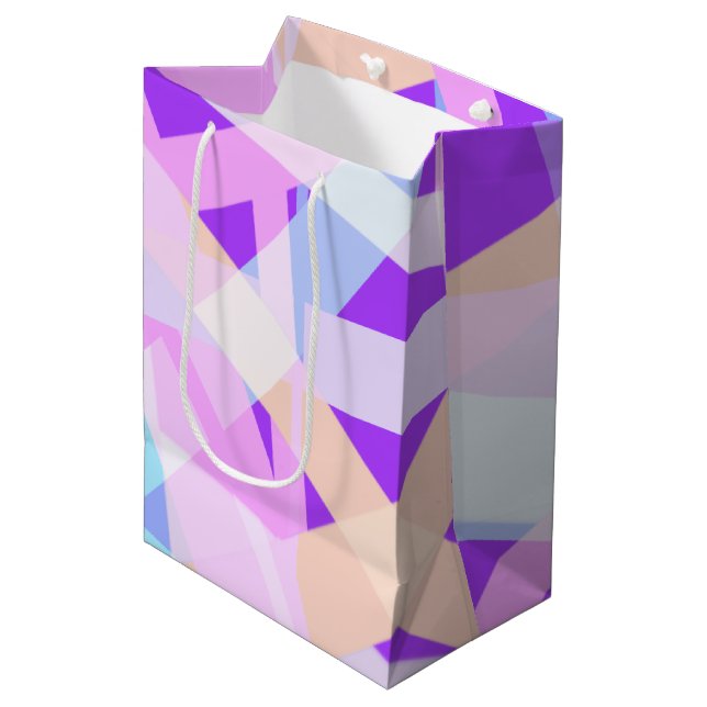 Rosa Lila Abstrakt Geometric Rand Gift Bag (Framsidan Vinklad)