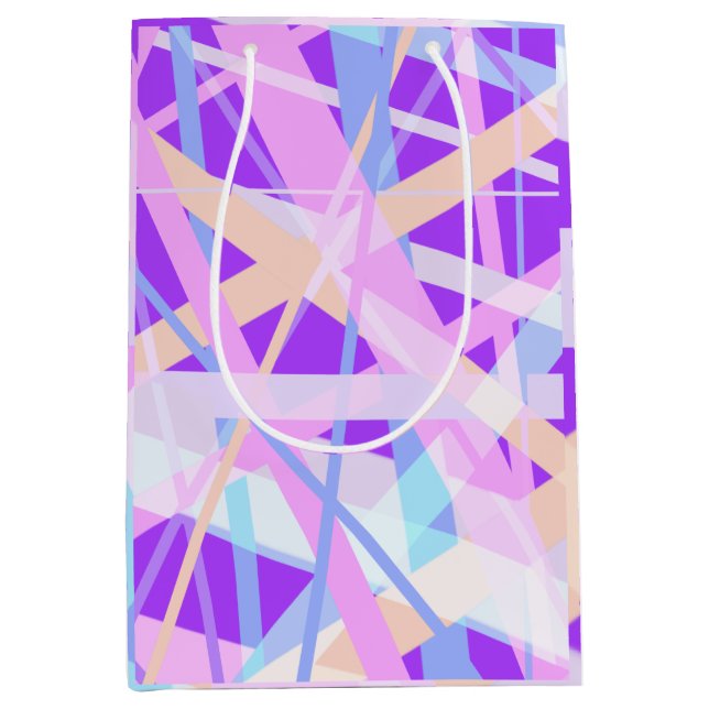 Rosa Lila Abstrakt Geometric Rand Gift Bag (Framsidan)