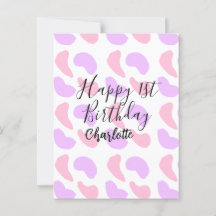 Rosa lila abstrakta former glad 1-årsdag na