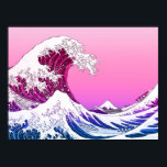 Rosa Lila Aesthetic Underbar Wave off Kanagawa Poster<br><div class="desc">Rosa Lila Aesthetic Underbar Wave. Den Underbara vågen av Kanagawa.</div>