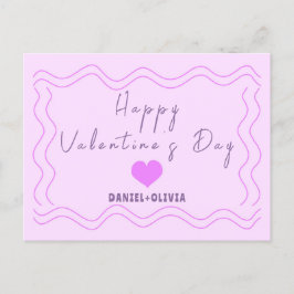 Rosa - Lila Alla hjärtans dag Helg Vykort