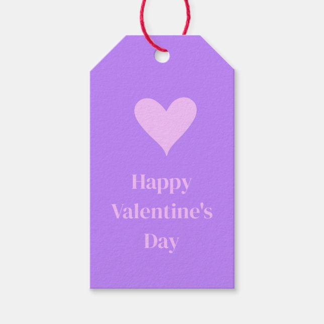 Rosa - Lila Alla hjärtans dag Presentetikett (Framsidan)