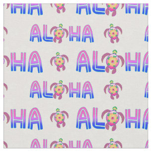 Rosa Lila Aloha Hawaiian Tropical Turtle Tyg