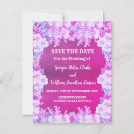 Rosa Lila Anemone Blommigt Bröllop spara datum Inbjudningar