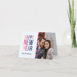 Rosa Lila Anpassningsbar Photo Gott nytt år Helgkort