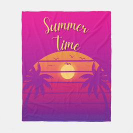 Rosa Lila av sommartid Fleecefilt