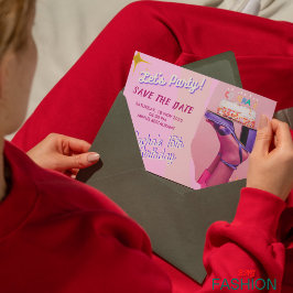 Rosa Lila B Quinceanera Spara datumkortet Spara Datumet