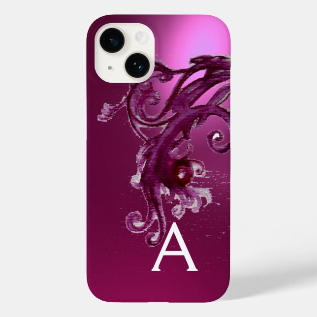 ROSA LILA BERRIES OCH BLOMMIGT SWIRLS MONOGRAM (Baksida)