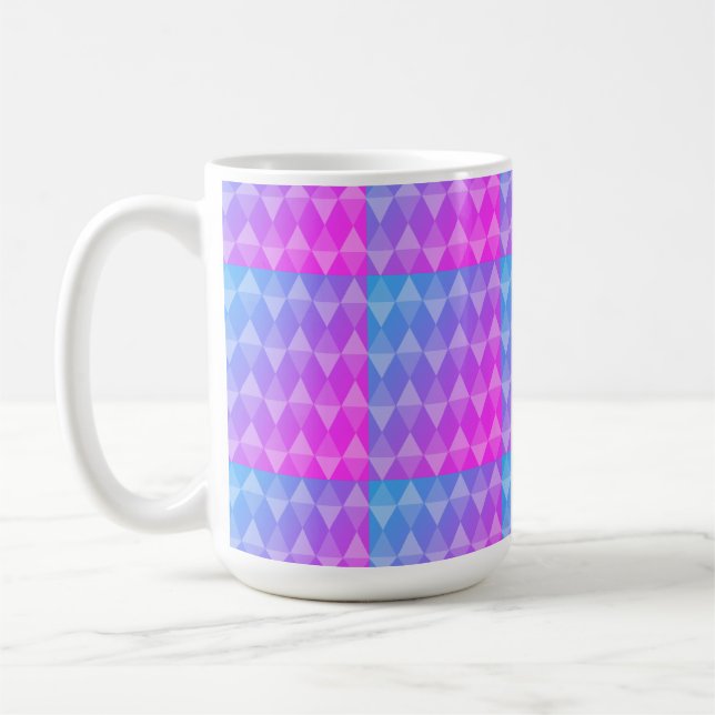 Rosa, lila, blå diamantmönster kaffemugg (Vänster)