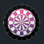 Rosa Lila Black and White Darttavla<br><div class="desc">Rosa Lila Black and White Dart Board</div>