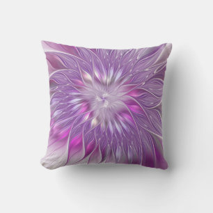 Rosa Lila Blomma Passion Abstract Fraktal Konst Kudde