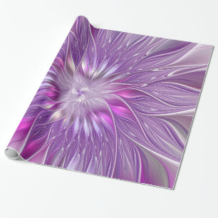 Rosa Lila Blomma Passion Abstract Fraktal Konst Presentpapper