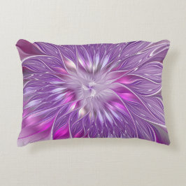 Rosa Lila Blomma Passion Abstract Fraktal Konst Prydnadskudde