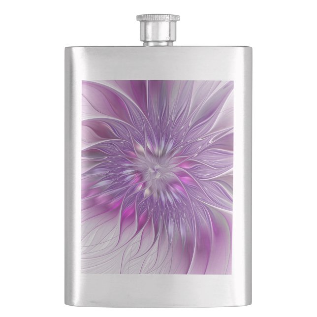 Rosa Lila Blommens passion Abstrakt Fractal Art Fickplunta (Framsidan)