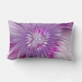 Rosa Lila Blommens passion Abstrakt Fractal Art Lumbarkudde