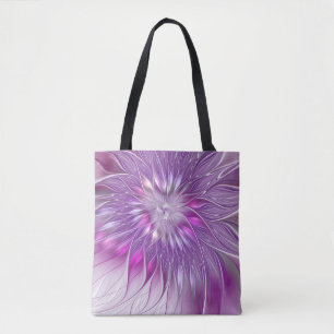 Rosa Lila Blommens passion Abstrakt Fractal Art Tygkasse