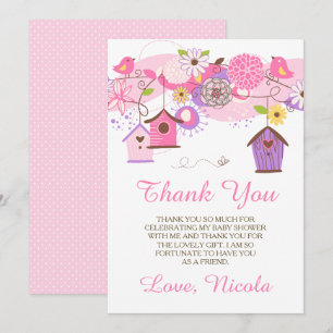 Rosa & lila blommig baby shower tackkort tack kort