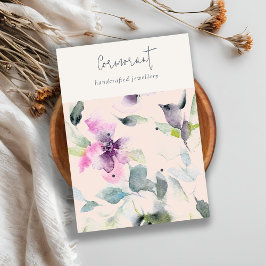  Rosa Lila Blommigt 2 Öarring Stud Holder Visitkort