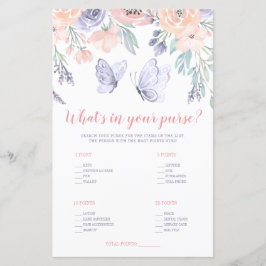 Rosa Lila Blommigt Butterfly What's in Your Purse