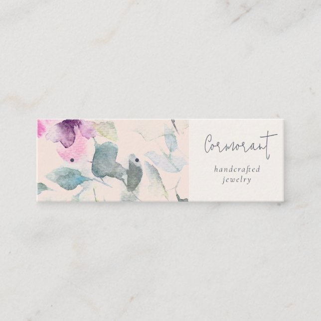  Rosa Lila Blommigt Earring Stud Ring Holder Mini Visitkort (Framsida)