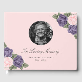 Rosa Lila Blommigt i magnetfoto Gästböcker