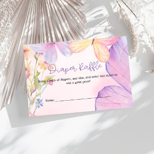 Rosa Lila Blommigt Oh Baby Butterfly Baby Shower Tilläggskort