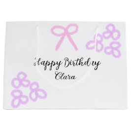 Rosa lila blommigt pastel grattis på födelsedagen