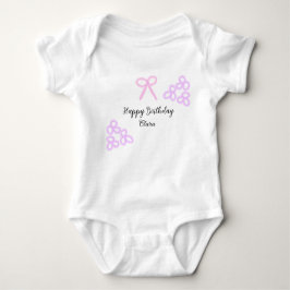 Rosa lila blommigt pastel grattis på födelsedagen t shirt